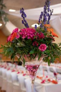Centre de table mariage coloré