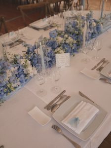 hortensia bleu table d'honneur