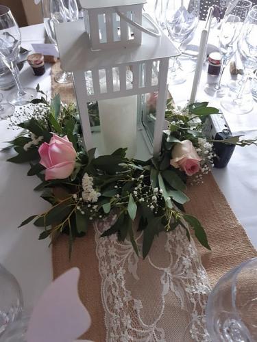 lanterne de table fleuris